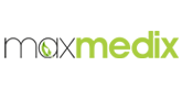 logo MaxMedix in nero e verde chiaro su sfondo bianco