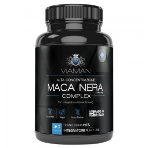 Viaman Maca Nera in Capsule Confezione Maca Nera Complex