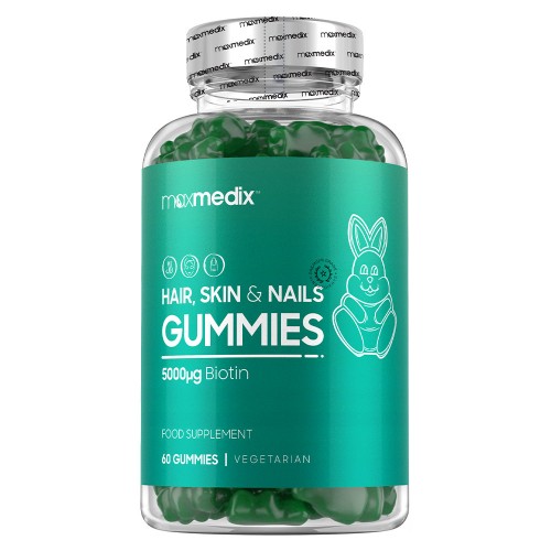 Image of Gummies Biotina - 60 Gomme 5.000 MCG - Per Benessere Capelli e Pelle -