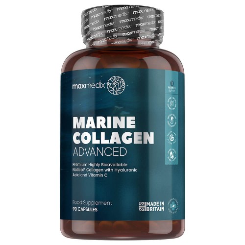 Image of Collagene Marino Avanzato 90 Capsule - Contiene Acido Ialuronico e Coenzima Q10, Contrasta Invecchiamento Pelle e Rinforza Ossa e Articolazioni